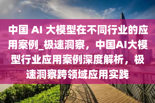 中國(guó) AI 大模型在不同行業(yè)的應(yīng)用案例_極速洞察