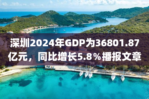 深圳2024年GDP為36801.87億元，同比增長5.8％播報文章