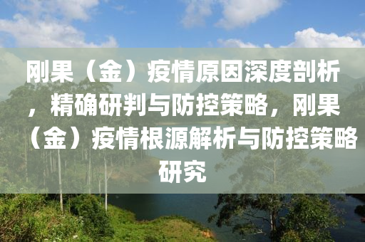 剛果（金）疫情原因深度剖析，精確研判與防控策略，剛果（金）疫情根源解析與防控策略研究