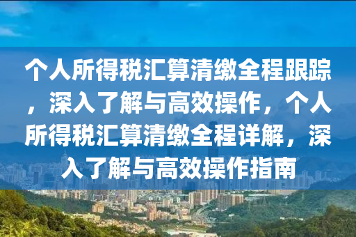 個人所得稅匯算清繳全程跟蹤，深入了解與高效操作，個人所得稅匯算清繳全程詳解，深入了解與高效操作指南