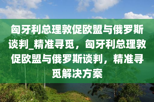 匈牙利總理敦促歐盟與俄羅斯談判_精準(zhǔn)尋覓