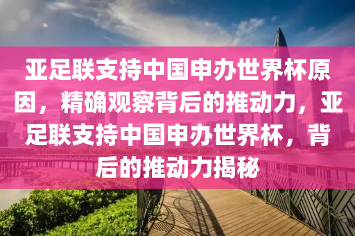 亞足聯(lián)支持中國申辦世界杯原因，精確觀察背后的推動力，亞足聯(lián)支持中國申辦世界杯，背后的推動力揭秘