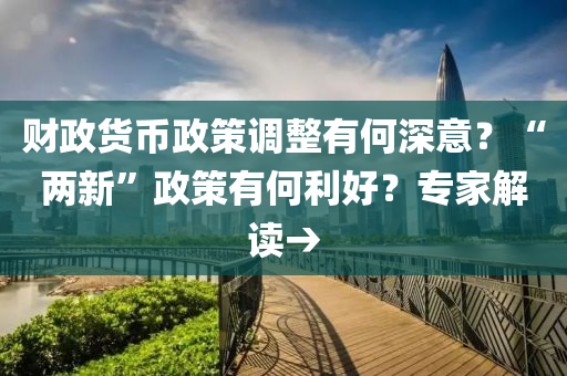 財(cái)政貨幣政策調(diào)整有何深意？“兩新”政策有何利好？專家解讀→