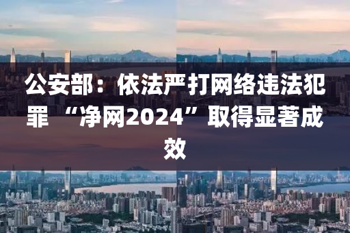 公安部：依法嚴(yán)打網(wǎng)絡(luò)違法犯罪 “凈網(wǎng)2024”取得顯著成效