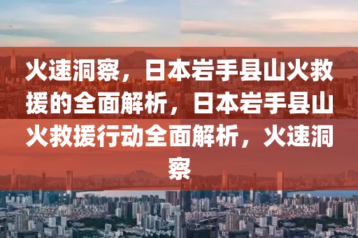 火速洞察，日本巖手縣山火救援的全面解析，日本巖手縣山火救援行動全面解析，火速洞察