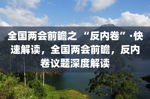 全國兩會(huì)前瞻之 “反內(nèi)卷”·快速解讀，全國兩會(huì)前瞻，反內(nèi)卷議題深度解讀