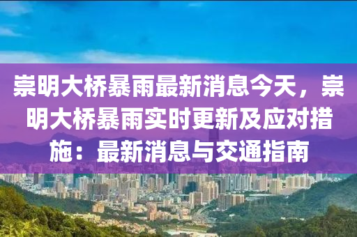 崇明大橋暴雨最新消息今天，崇明大橋暴雨實(shí)時(shí)更新及應(yīng)對(duì)措施：最新消息與交通指南