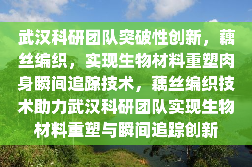 武漢科研團隊突破性創(chuàng)新，藕絲編織，實現生物材料重塑肉身瞬間追蹤技術，藕絲編織技術助力武漢科研團隊實現生物材料重塑與瞬間追蹤創(chuàng)新