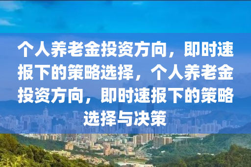 個(gè)人養(yǎng)老金投資方向，即時(shí)速報(bào)下的策略選擇，個(gè)人養(yǎng)老金投資方向，即時(shí)速報(bào)下的策略選擇與決策