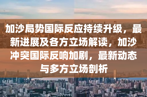 加沙局勢國際反應(yīng)持續(xù)升級，最新進(jìn)展及各方立場解讀，加沙沖突國際反響加劇，最新動態(tài)與多方立場剖析