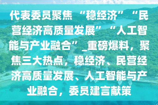 代表委員聚焦 “穩(wěn)經濟”“民營經濟高質量發(fā)展”“人工智能與產業(yè)融合”_重磅爆料，聚焦三大熱點，穩(wěn)經濟、民營經濟高質量發(fā)展、人工智能與產業(yè)融合，委員建言獻策