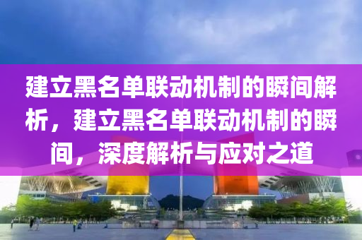 建立黑名單聯(lián)動機制的瞬間解析，建立黑名單聯(lián)動機制的瞬間，深度解析與應(yīng)對之道