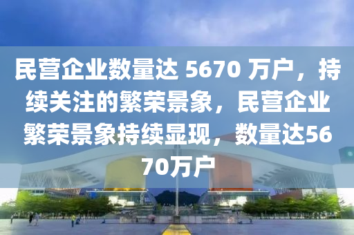 民營(yíng)企業(yè)數(shù)量達(dá) 5670 萬(wàn)戶，持續(xù)關(guān)注的繁榮景象，民營(yíng)企業(yè)繁榮景象持續(xù)顯現(xiàn)，數(shù)量達(dá)5670萬(wàn)戶