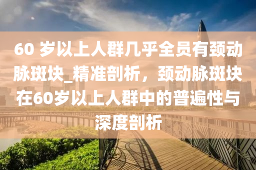 60 歲以上人群幾乎全員有頸動脈斑塊_精準剖析，頸動脈斑塊在60歲以上人群中的普遍性與深度剖析