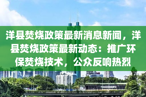 洋縣焚燒政策最新消息新聞，洋縣焚燒政策最新動態(tài)：推廣環(huán)保焚燒技術(shù)，公眾反響熱烈