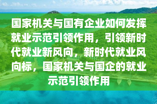 國家機(jī)關(guān)與國有企業(yè)如何發(fā)揮就業(yè)示范引領(lǐng)作用，引領(lǐng)新時代就業(yè)新風(fēng)向，新時代就業(yè)風(fēng)向標(biāo)，國家機(jī)關(guān)與國企的就業(yè)示范引領(lǐng)作用