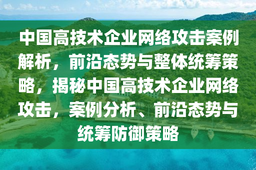 中國(guó)高技術(shù)企業(yè)網(wǎng)絡(luò)攻擊案例解析，前沿態(tài)勢(shì)與整體統(tǒng)籌策略，揭秘中國(guó)高技術(shù)企業(yè)網(wǎng)絡(luò)攻擊，案例分析、前沿態(tài)勢(shì)與統(tǒng)籌防御策略