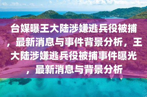 臺媒曝王大陸涉嫌逃兵役被捕，最新消息與事件背景分析，王大陸涉嫌逃兵役被捕事件曝光，最新消息與背景分析