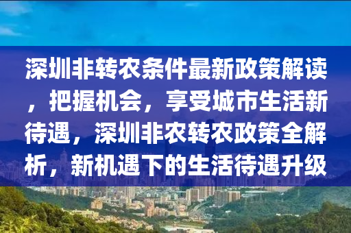 深圳非轉(zhuǎn)農(nóng)條件最新政策解讀，把握機會，享受城市生活新待遇，深圳非農(nóng)轉(zhuǎn)農(nóng)政策全解析，新機遇下的生活待遇升級