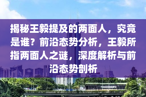 揭秘王毅提及的兩面人，究竟是誰？前沿態(tài)勢分析，王毅所指兩面人之謎，深度解析與前沿態(tài)勢剖析