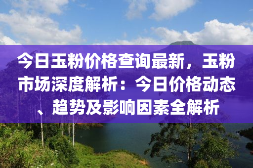 今日玉粉價格查詢最新，玉粉市場深度解析：今日價格動態(tài)、趨勢及影響因素全解析