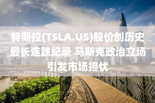 特斯拉(TSLA.US)股價(jià)創(chuàng)歷史最長(zhǎng)連跌紀(jì)錄 馬斯克政治立場(chǎng)引發(fā)市場(chǎng)擔(dān)憂