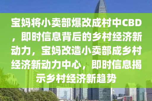 寶媽將小賣部爆改成村中CBD，即時(shí)信息背后的鄉(xiāng)村經(jīng)濟(jì)新動(dòng)力，寶媽改造小賣部成鄉(xiāng)村經(jīng)濟(jì)新動(dòng)力中心，即時(shí)信息揭示鄉(xiāng)村經(jīng)濟(jì)新趨勢(shì)