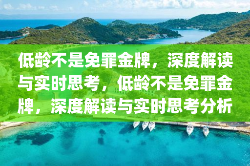 低齡不是免罪金牌，深度解讀與實時思考，低齡不是免罪金牌，深度解讀與實時思考分析