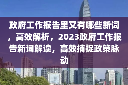 政府工作報(bào)告里又有哪些新詞，高效解析，2023政府工作報(bào)告新詞解讀，高效捕捉政策脈動(dòng)