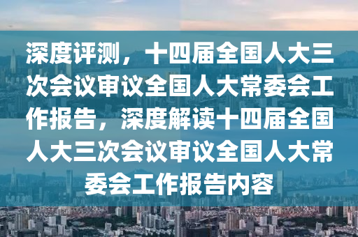 十四屆全國人大三次會議審議全國人大常委會工作報告等-深度評測