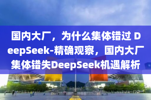 國(guó)內(nèi)大廠，為什么集體錯(cuò)過 DeepSeek-精確觀察，國(guó)內(nèi)大廠集體錯(cuò)失DeepSeek機(jī)遇解析