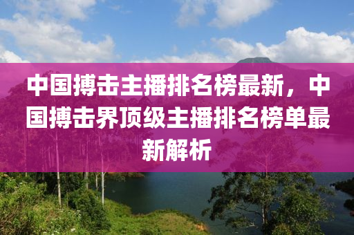 中國搏擊主播排名榜最新，中國搏擊界頂級主播排名榜單最新解析