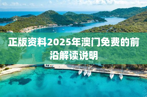 正版資料2025年澳門免費的前沿解讀說明