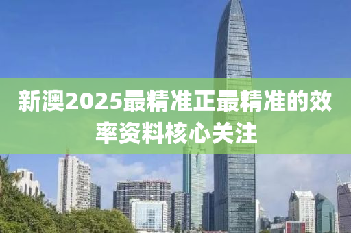 新澳2025最精準正最精準的效率資料核心關注