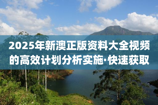 2025年新澳正版資料大全視頻的高效計(jì)劃分析實(shí)施·快速獲取