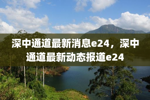 深中通道最新消息e24，深中通道最新動態(tài)報道e24