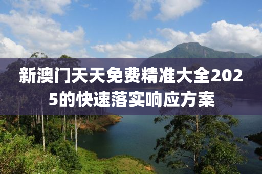 新澳門天天免費精準大全2025的快速落實響應(yīng)方案