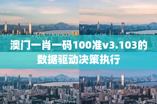 澳門一肖一碼100準(zhǔn)v3.103的數(shù)據(jù)驅(qū)動決策執(zhí)行