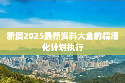 新澳2025最新資料大全的精細(xì)化計劃執(zhí)行