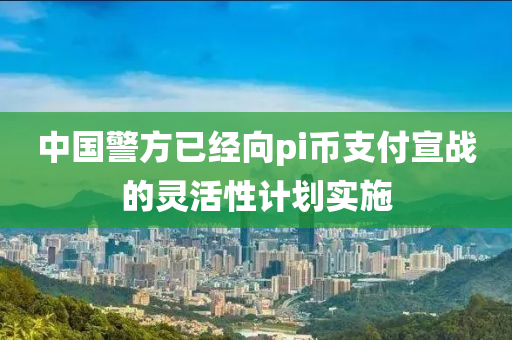 中國(guó)警方已經(jīng)向pi幣支付宣戰(zhàn)的靈活性計(jì)劃實(shí)施