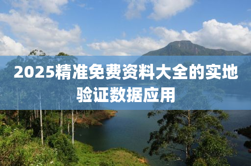 2025精準免費資料大全的實地驗證數(shù)據(jù)應用