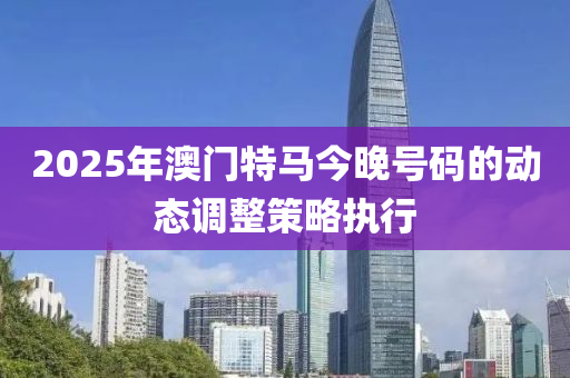 2025年澳門(mén)特馬今晚號(hào)碼的動(dòng)態(tài)調(diào)整策略執(zhí)行