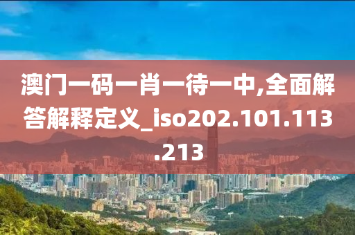 澳門一碼一肖一待一中,全面解答解釋定義_iso202.101.113.213