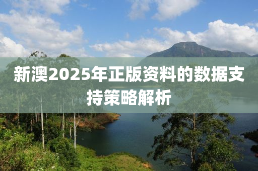 新澳2025年正版資料的數(shù)據(jù)支持策略解析