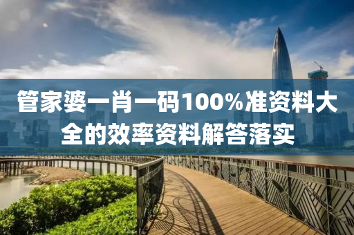 管家婆一肖一碼100%準(zhǔn)資料大全的效率資料解答落實