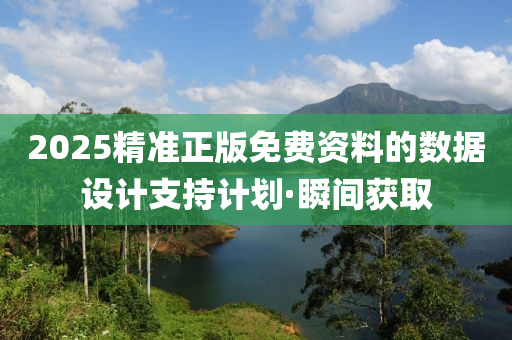 2025精準正版免費資料的數(shù)據(jù)設計支持計劃·瞬間獲取