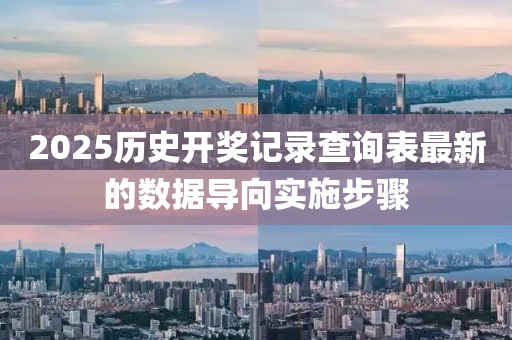 2025歷史開獎記錄查詢表最新的數(shù)據(jù)導向?qū)嵤┎襟E