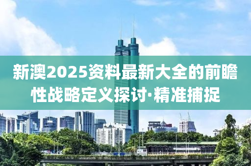 新澳2025資料最新大全的前瞻性戰(zhàn)略定義探討·精準(zhǔn)捕捉