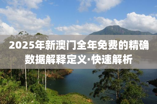 2025年新澳門(mén)全年免費(fèi)的精確數(shù)據(jù)解釋定義·快速解析