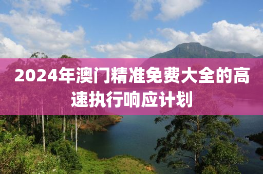 2024年澳門(mén)精準(zhǔn)免費(fèi)大全的高速執(zhí)行響應(yīng)計(jì)劃